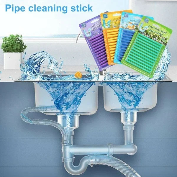 (🎉2023 New Year Promotion - Save 48%) 12/set Pipe Cleaning Sticks Oil Decontamination Kitchen Toilet Bathtub Drain Cleaneer