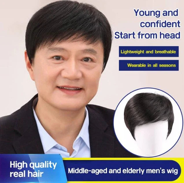 🔥HOT SALE- 49% OFF🔥Business natural and realistic full wig for medium-elderly men