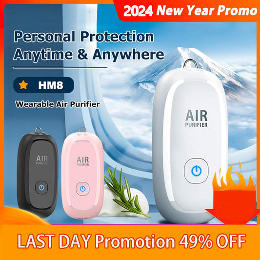 2024 Two-speed adjustable air purifier necklace