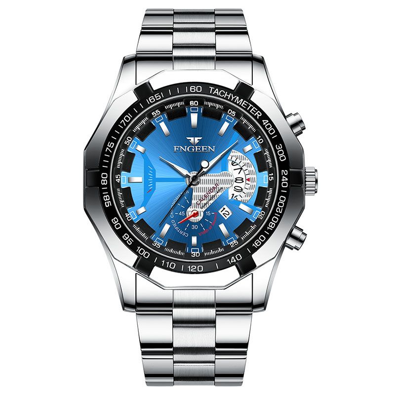 Multifunctional Luminous Waterproof Stainless Steel Quartz Watch