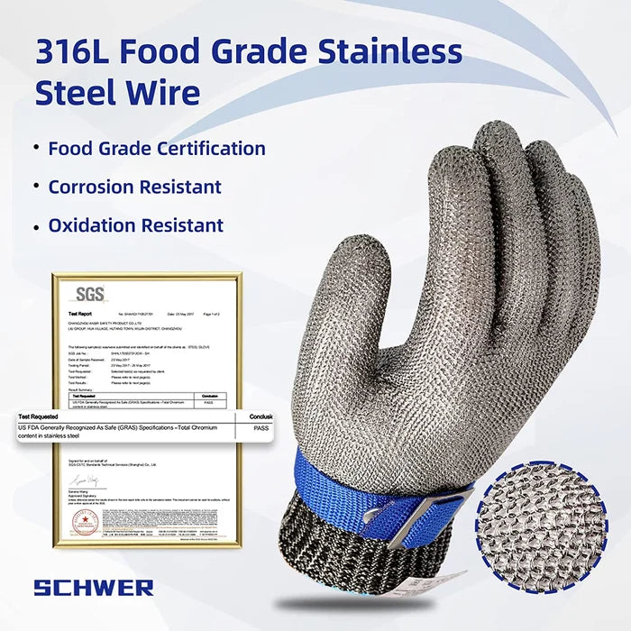 (🔥HOT SALE NOW 49% OFF) - Food Grade Stainless Steel Mesh Metal Glove