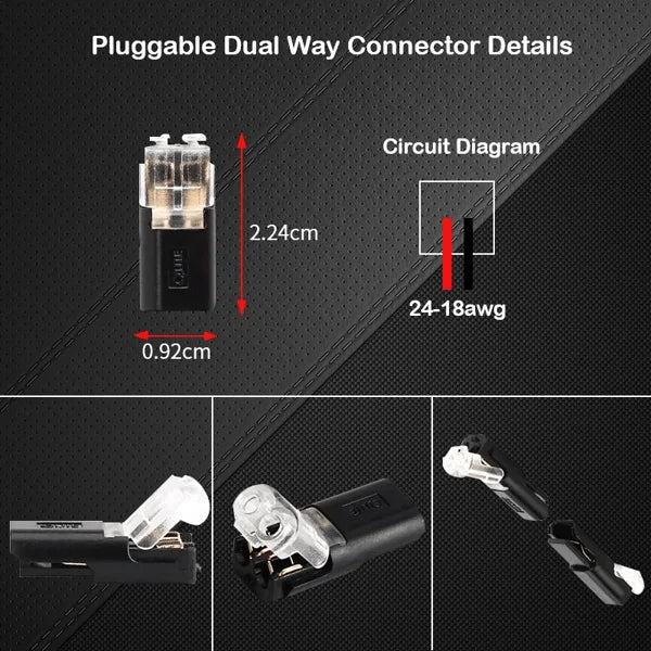 Two-wire connector with locking buckle