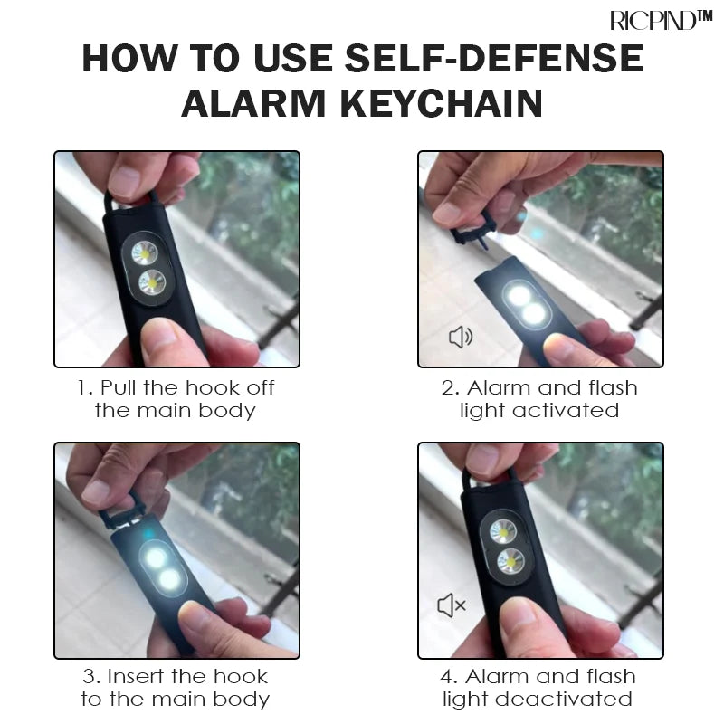 130dB Loud Self-Defense Alarm Keychain