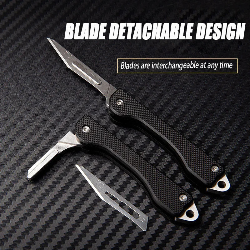 (🔥Hot Sale-40% OFF)  Mini Detachable Folding Utility Knife with 10 Pcs of No. 24 Replaceable Blades