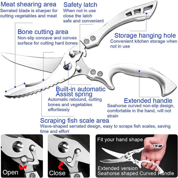 (🔥2024 HOT SALE NOW 49% OFF) - Heavy Duty Stainless Steel Bone-Cut Scissors