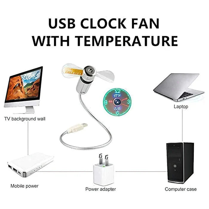 🔥Last Day Promotion 50% OFF - New USB Clock Fan with Real Time Clock