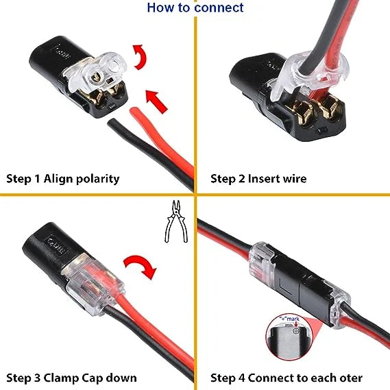 Two-wire connector with locking buckle