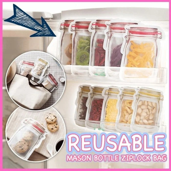 (HOT SALE -30% OFF) Reusable Mason Bottle Ziplock Bags (Set of 10)