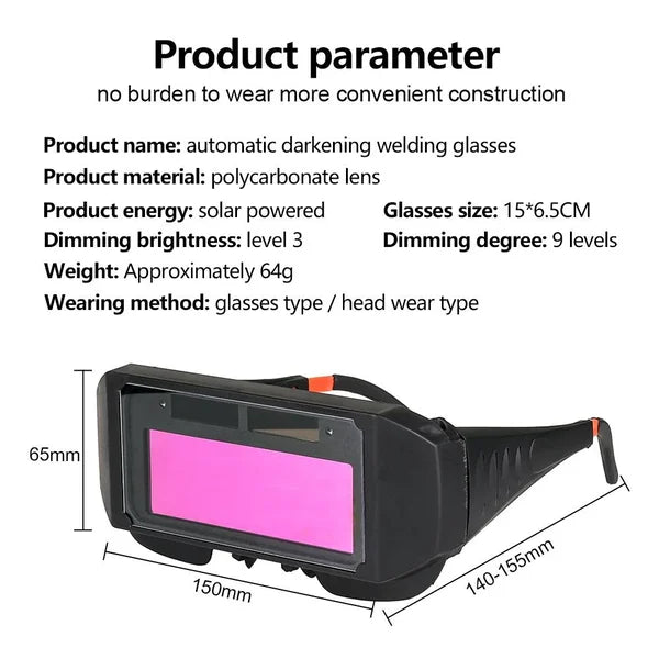Auto Dimming Welding Glasses(With 5 lenses)